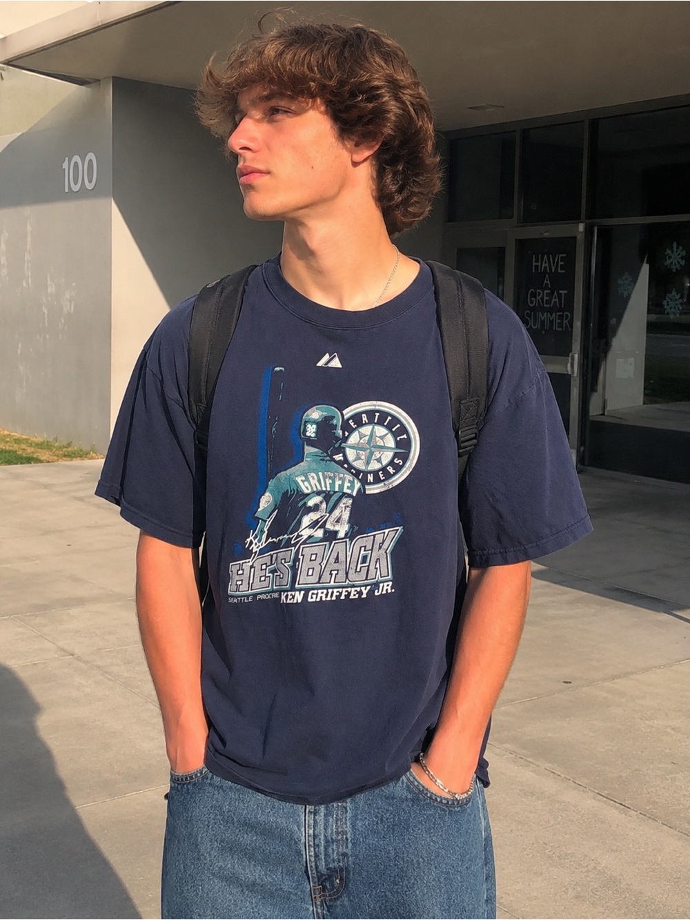 Vintage Majestic Navy Ken Griffey Jr. Graphic Tee